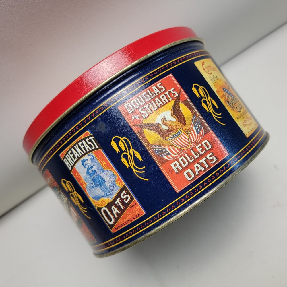 Vintage 1982 Quaker Oats Heritage Cookie Tin Limited Edition Round Container - Picture 5 of 12